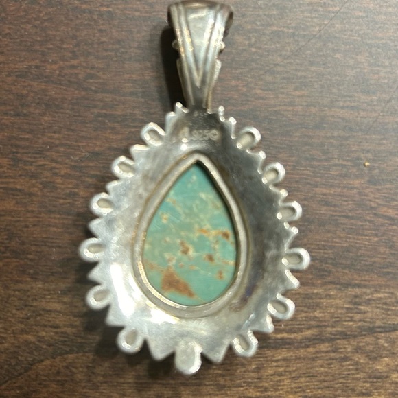 Carolyn Pollack Turquoise Sterling Silver 925 Southwestern Style Pendant - Picture 4 of 4